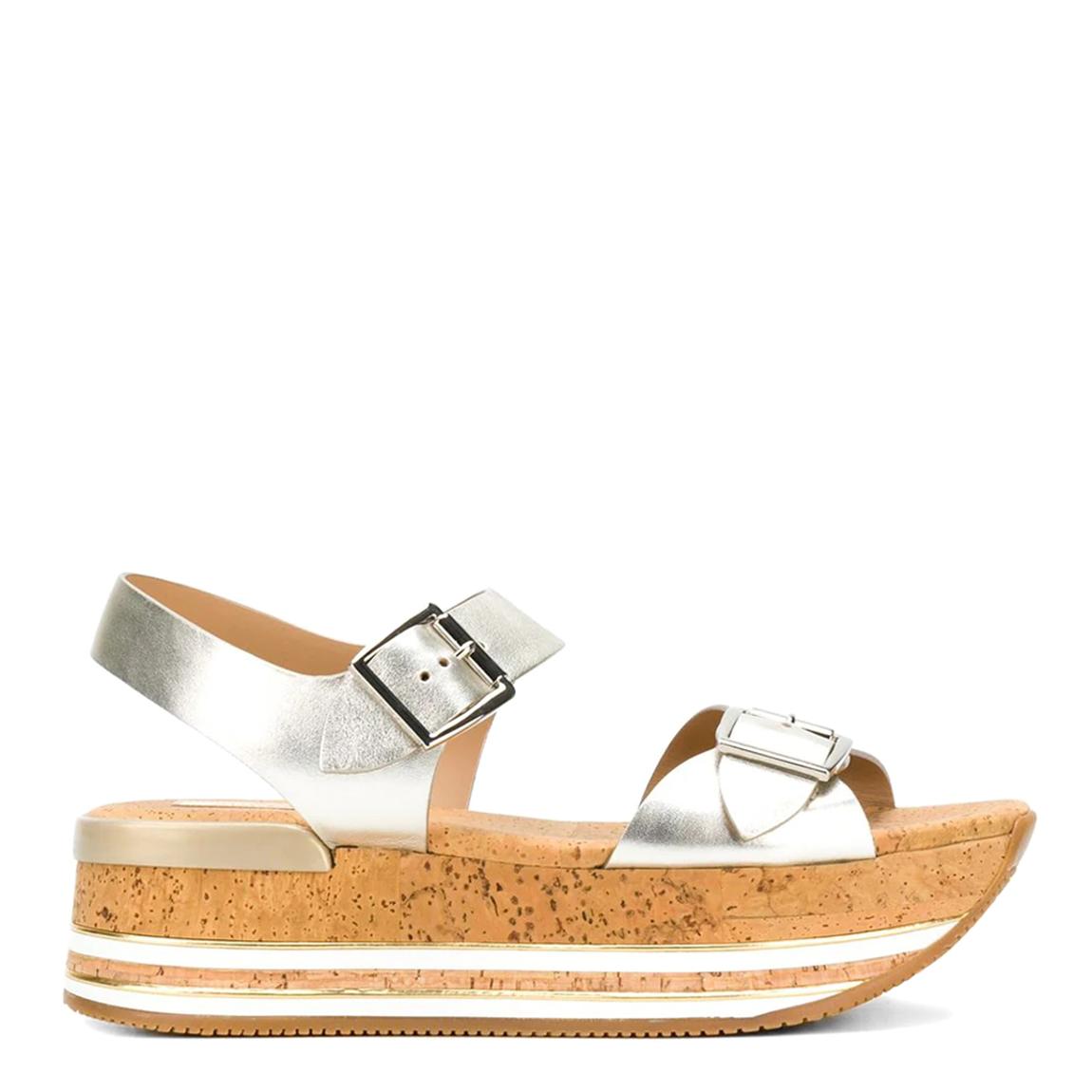 Silver Double Buckled Platform Sandals main product photo