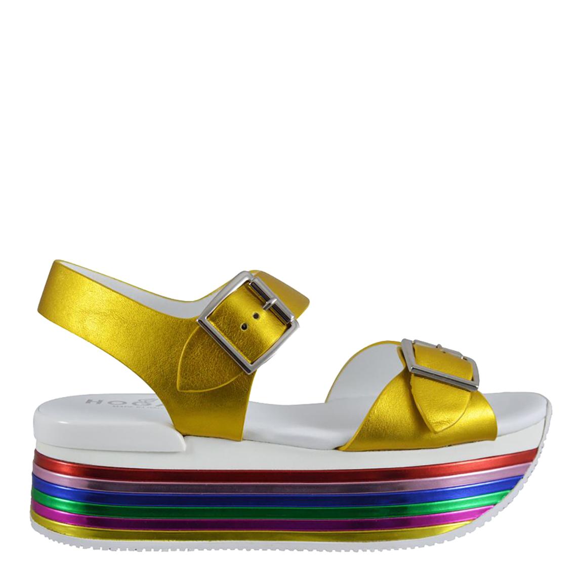 Yellow Double Buckled Platform Sandals main product photo