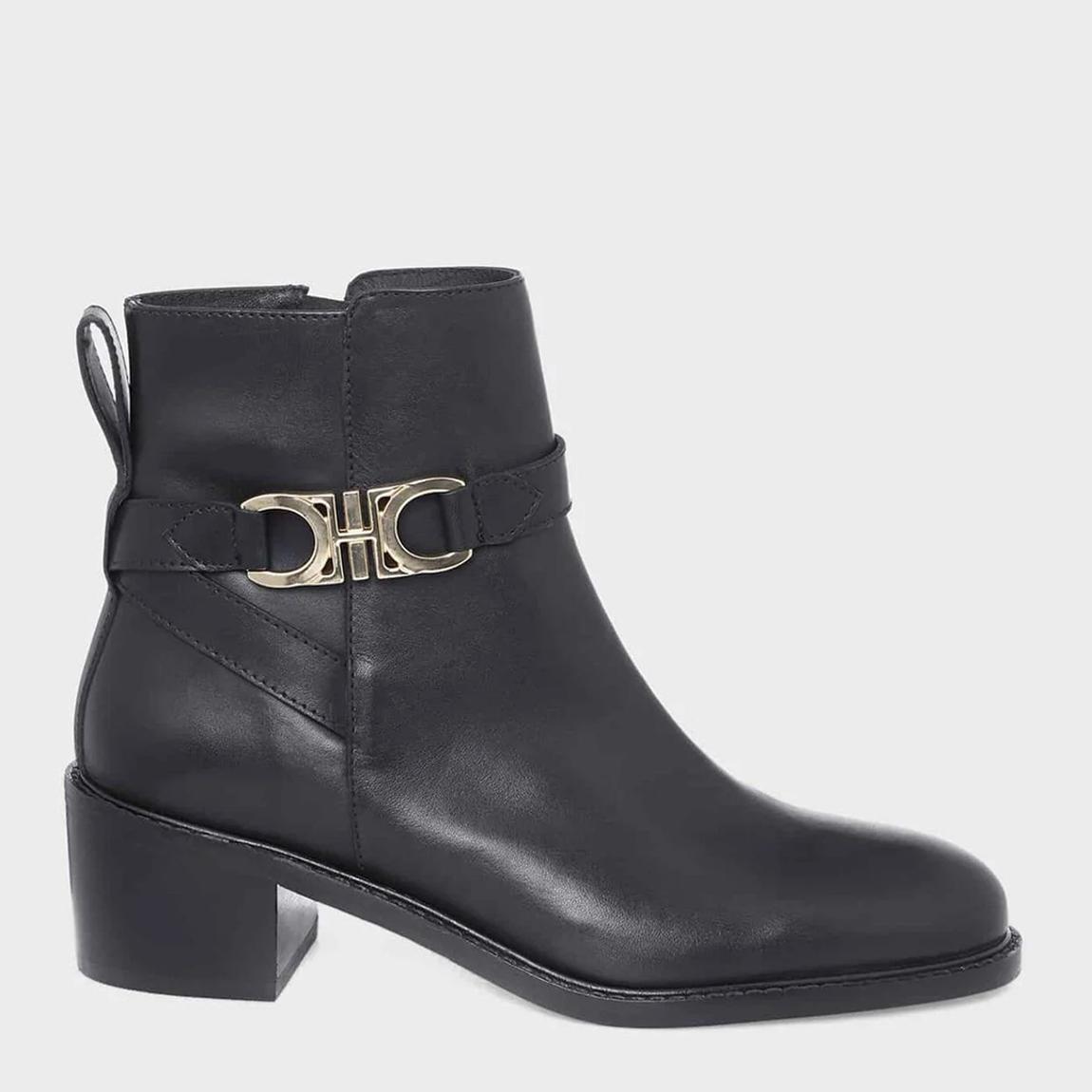Black Rosaleen Leather Ankle Boots main product photo