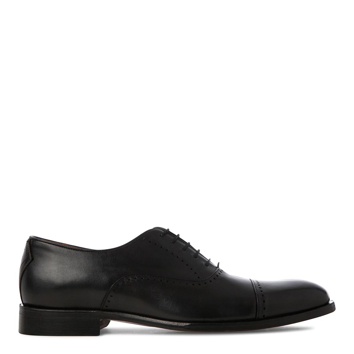 Black Livorno Toe Cap Oxford Shoes main product photo