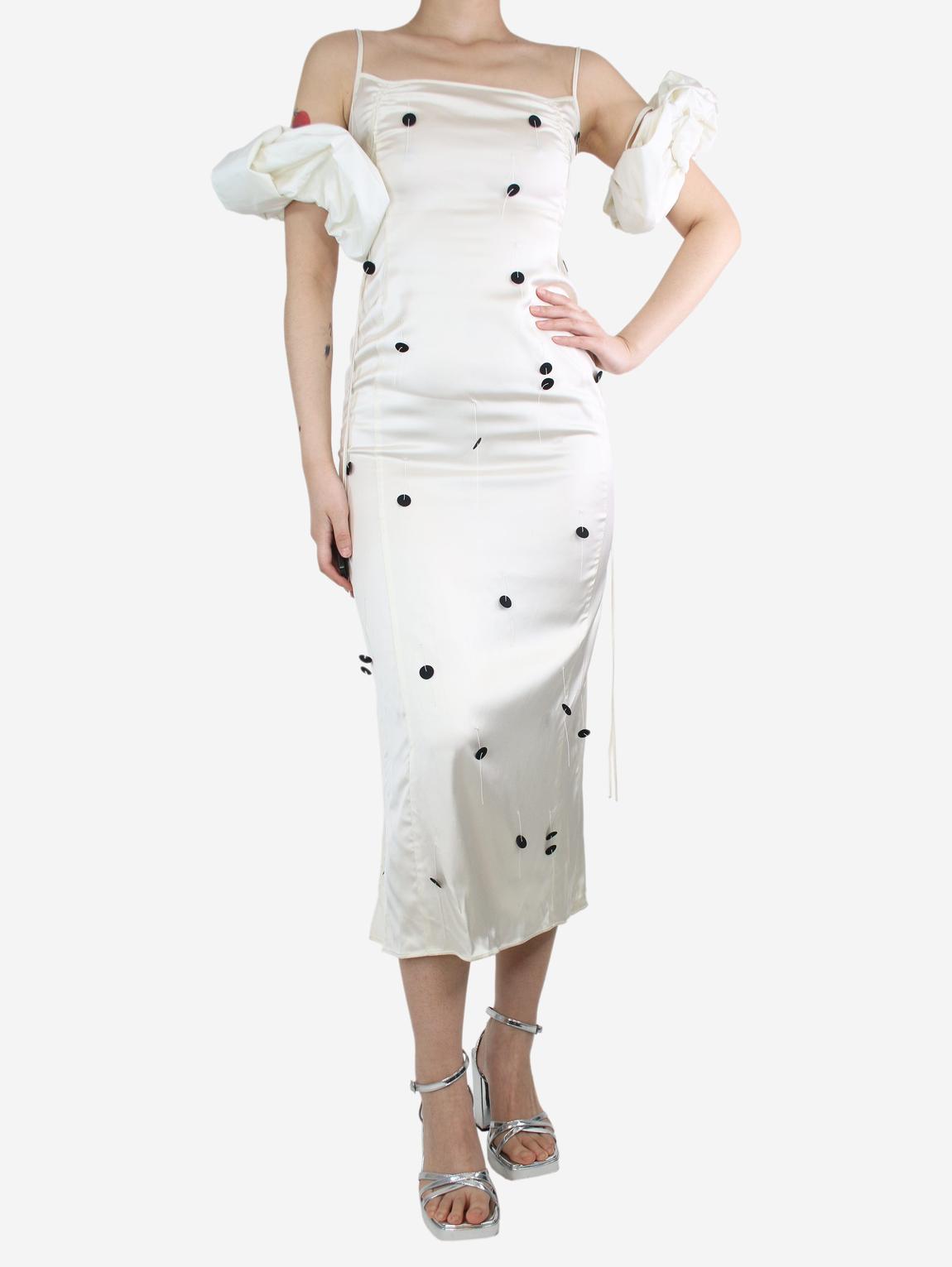 Pre-Loved Jacquemus Cream puff-sleeved midi dress - BrandAlley Pre-Loved Jacquemus Cream puff-sleeved midi dress - BrandAlley