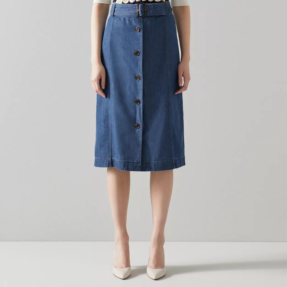 Dark Blue Oda Denim Skirt main product photo