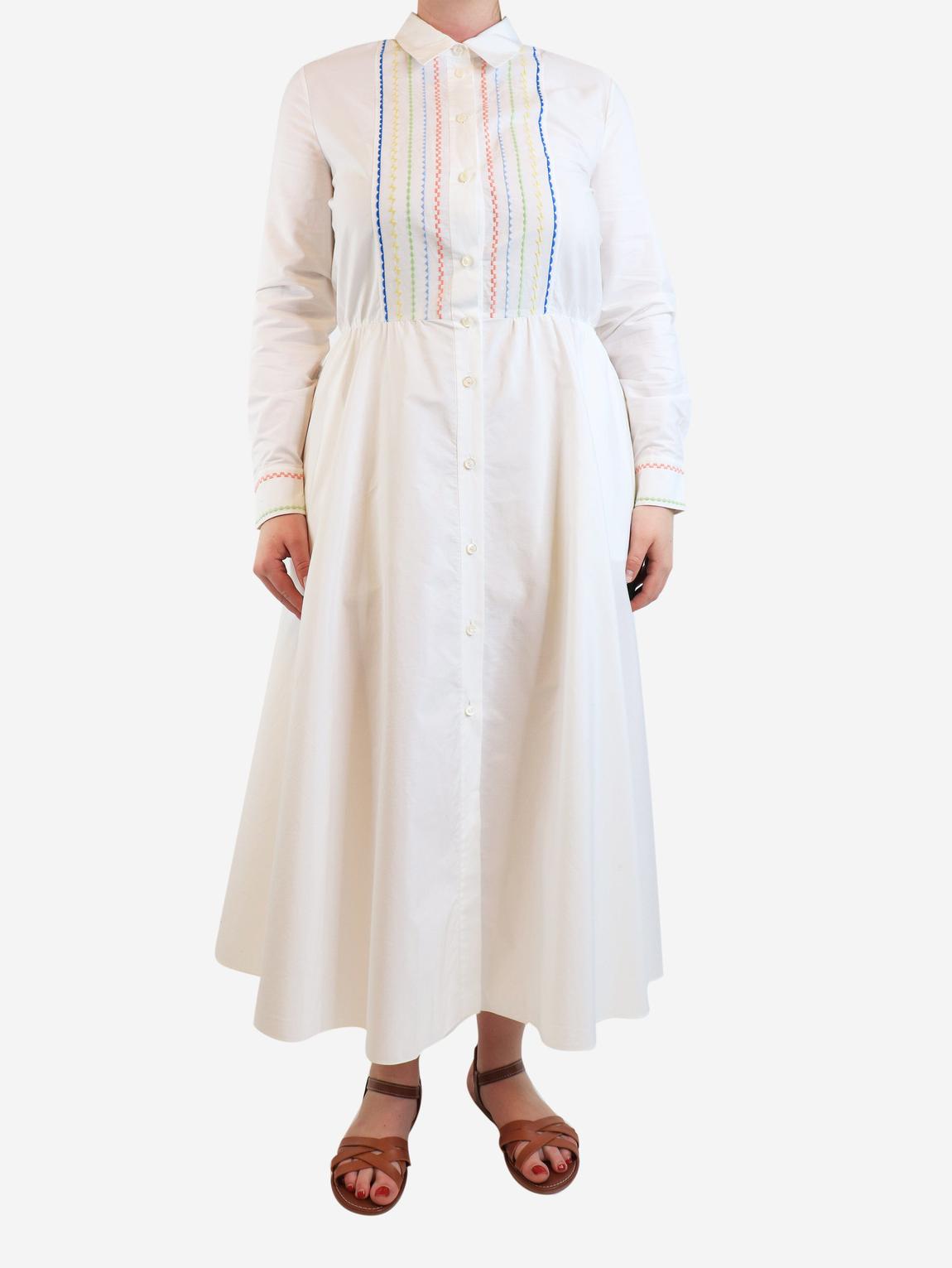White cotton midi shirt dress main product photo