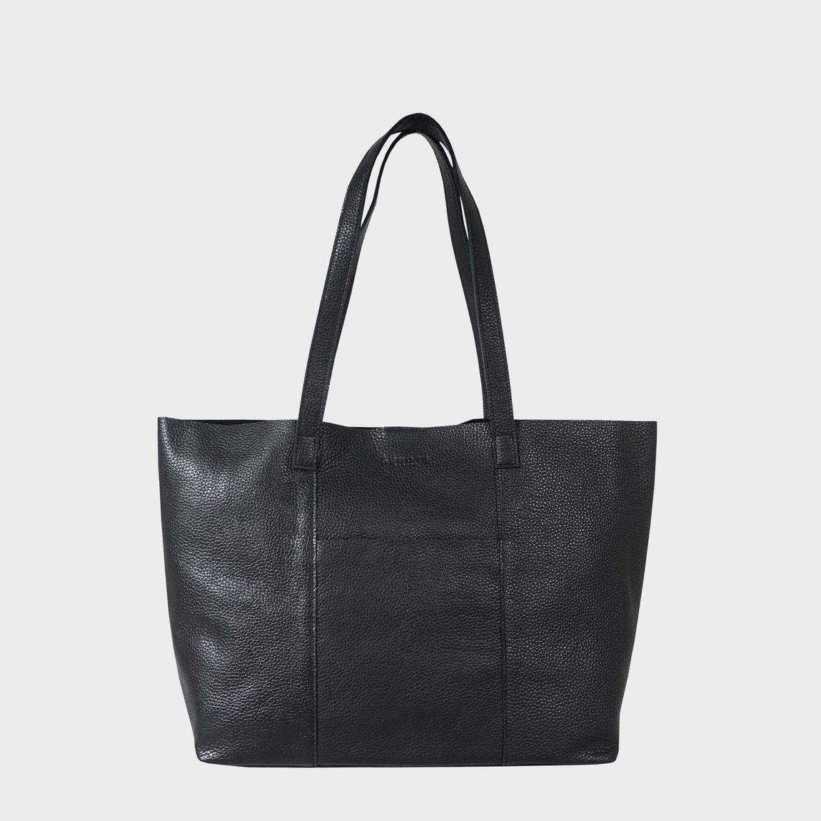 MAISIE' Real Pebble Grain Leather Unlined Shopper Tote Bag main product photo