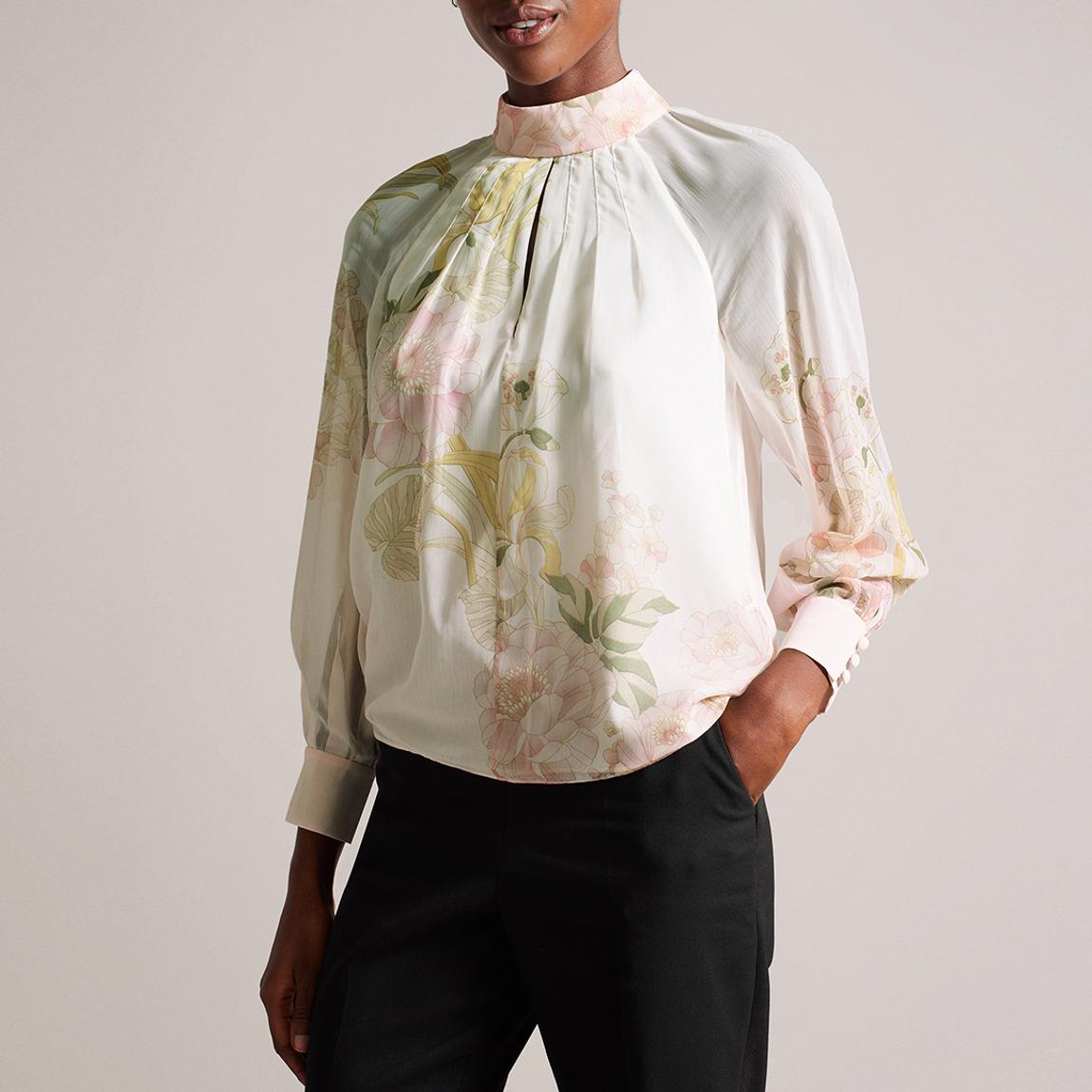White Lelyaa Pleat Detailing Blouse main product photo
