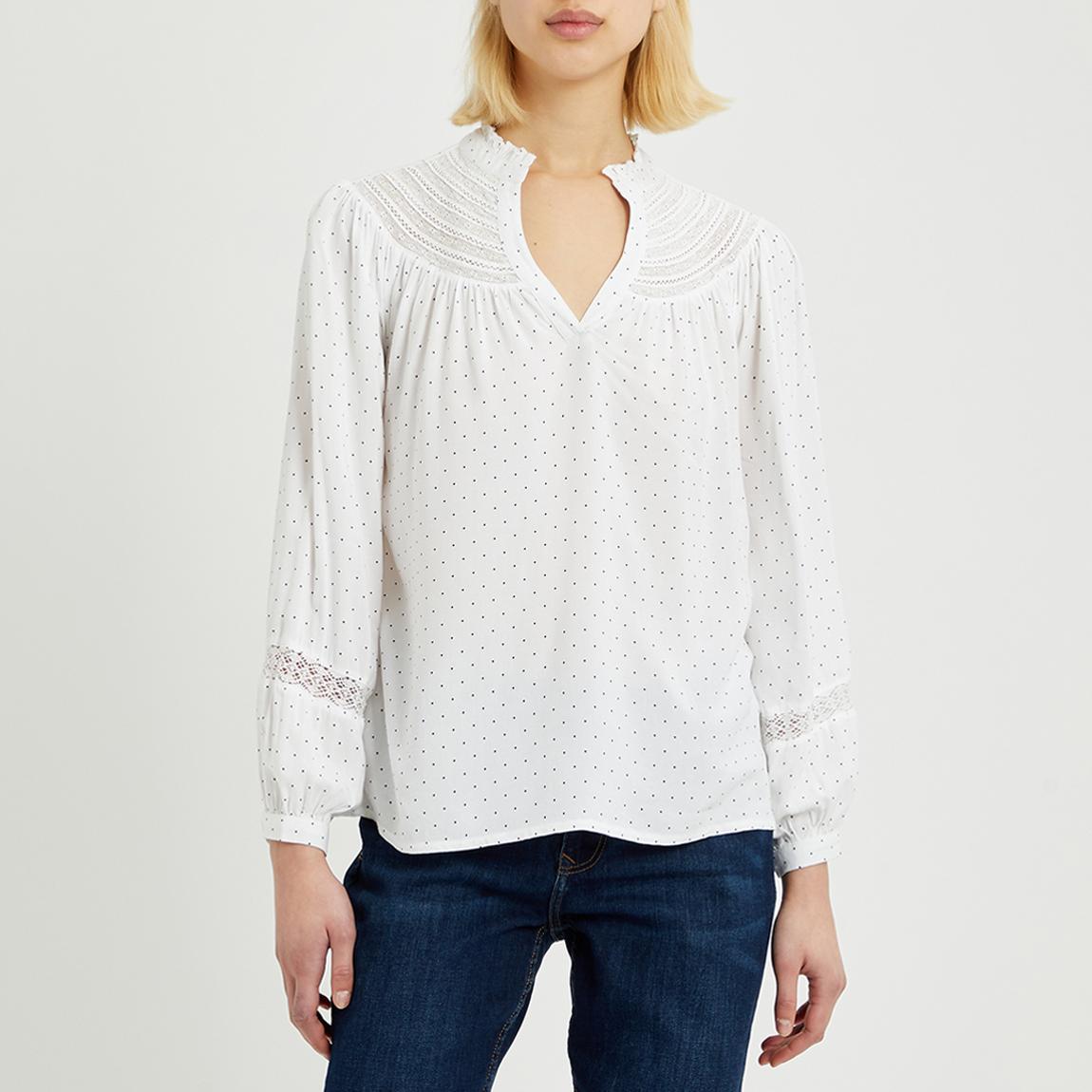 White Embroidered Sailor Blouse main product photo