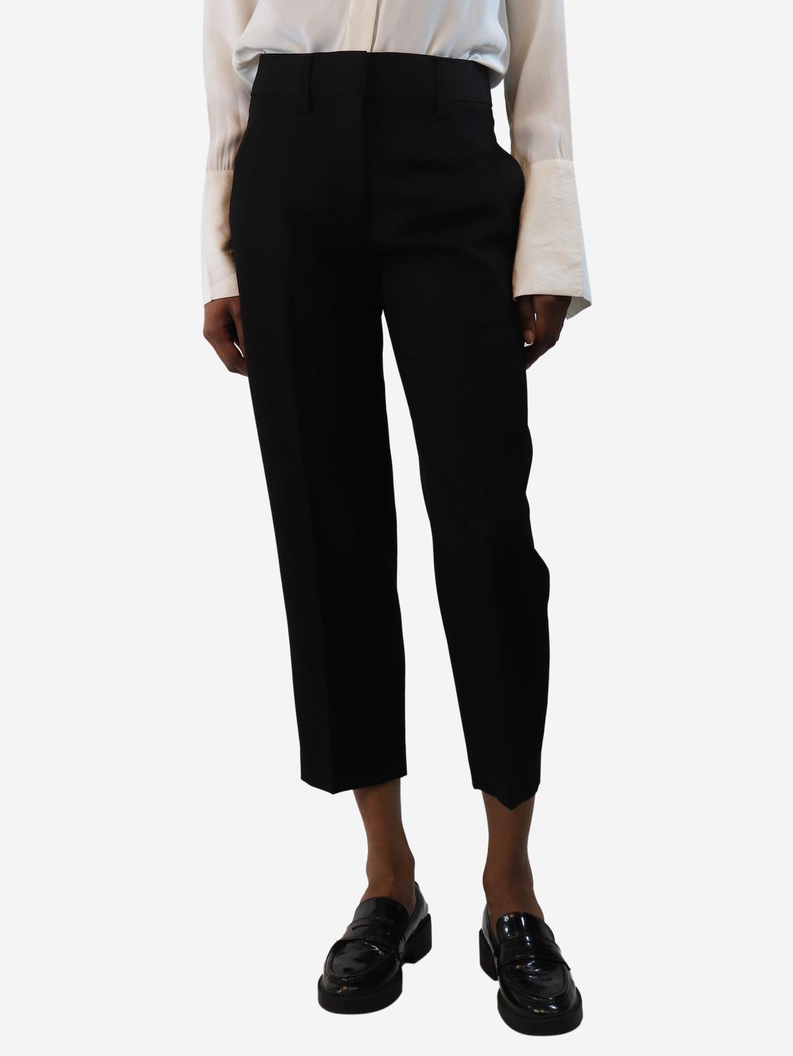 Black cropped wool trousers main product photo