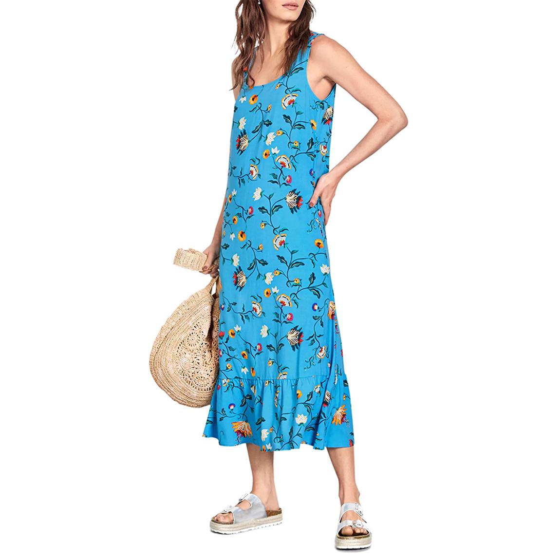Blue Butterfly Floral Print Avner Dress main product photo