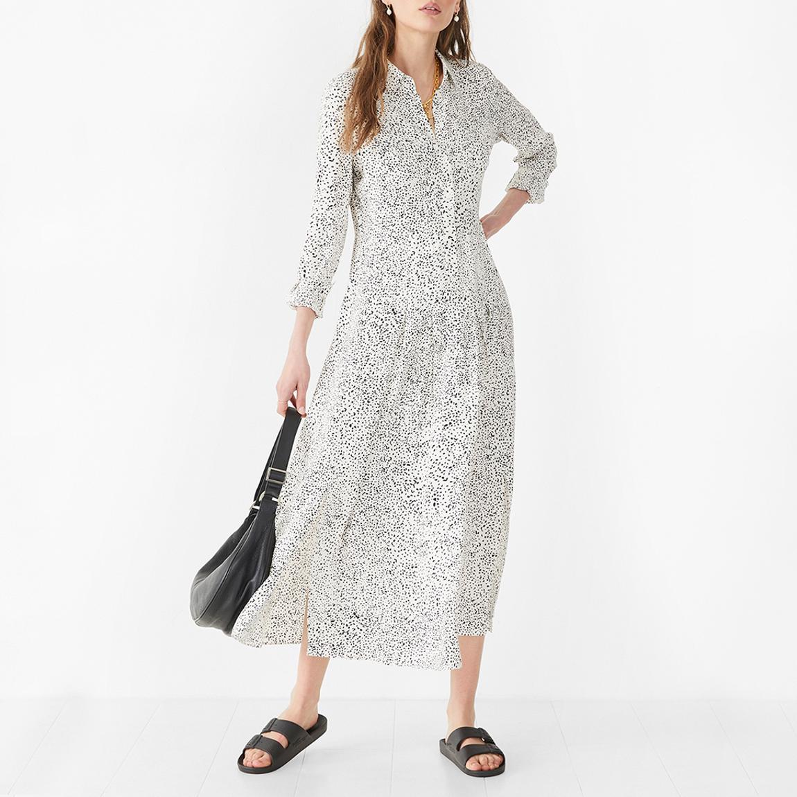 White Demi Shirt Midi Dress main product photo