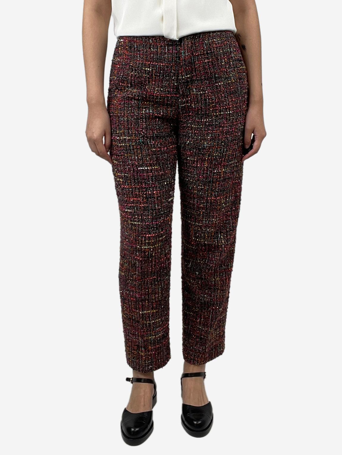 Pink sparkly tweed trousers main product photo