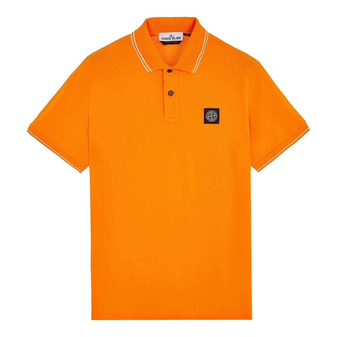Orange Contrast Trims Cotton Blend Polo Shirt main product photo