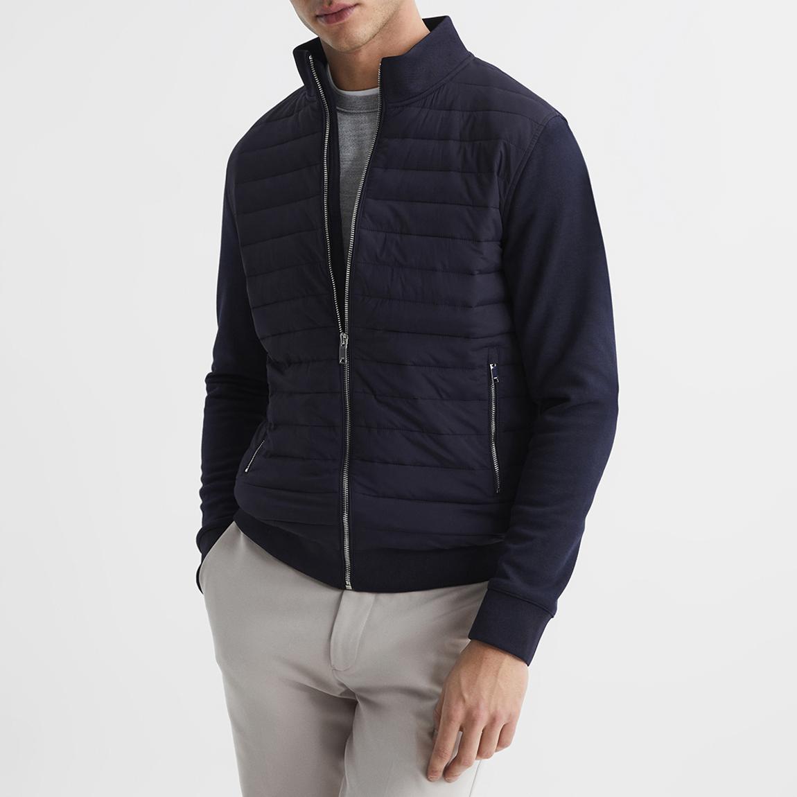 Navy Flintoff Quilted Cotton Blend Jacket main product photo