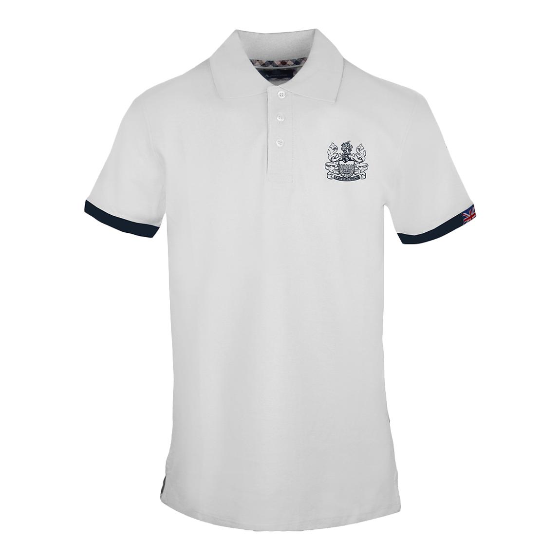 White Contrast Tipping Cotton Polo Shirt main product photo