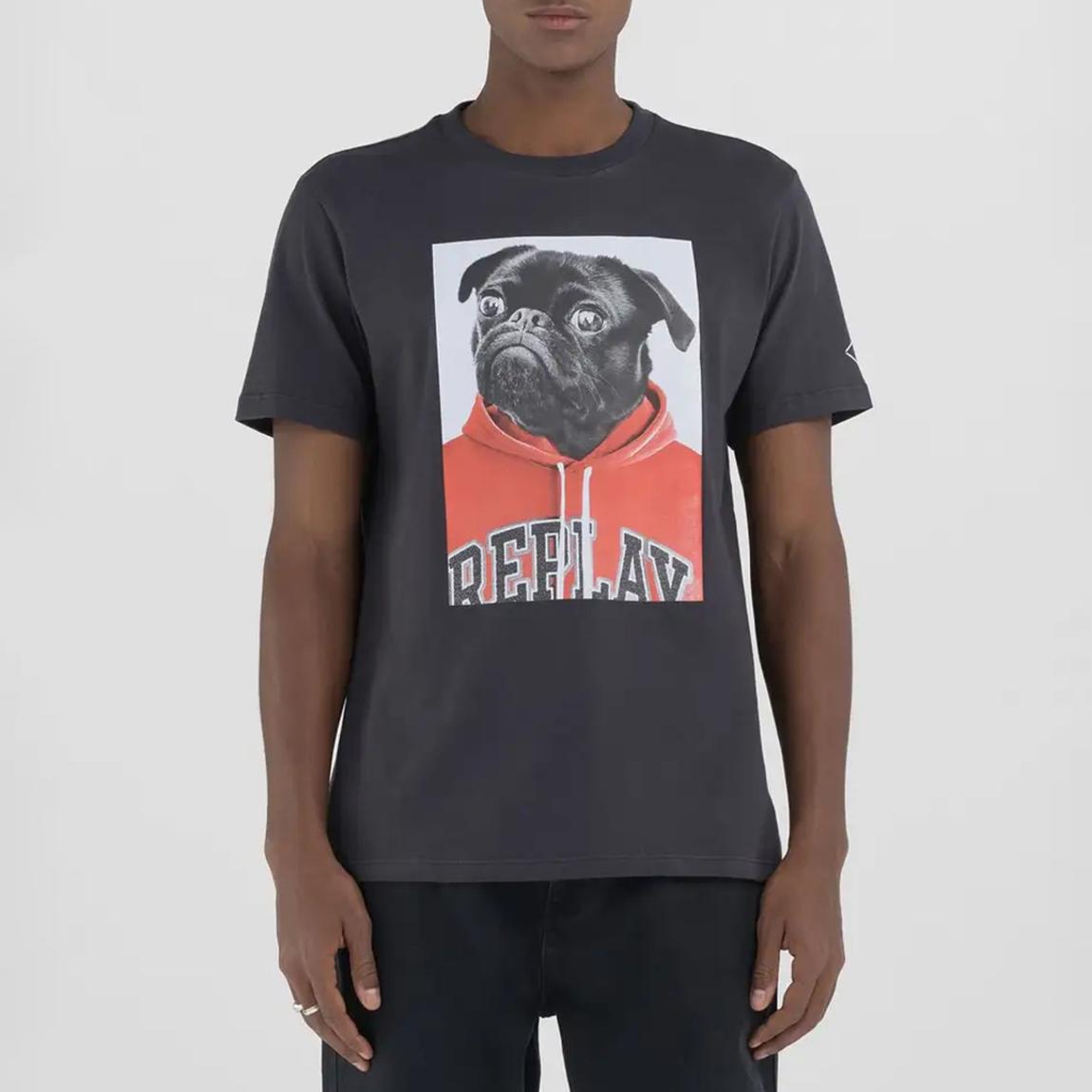 Black Pug Logo Cotton T-Shirt main product photo