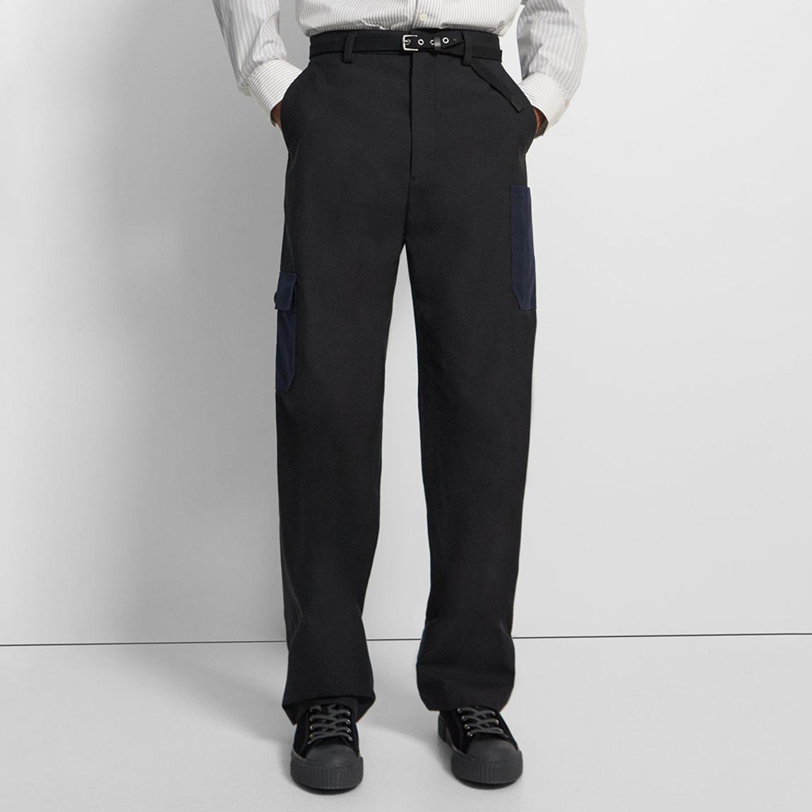 Black Wide Leg Wool Blend Trousers main product photo