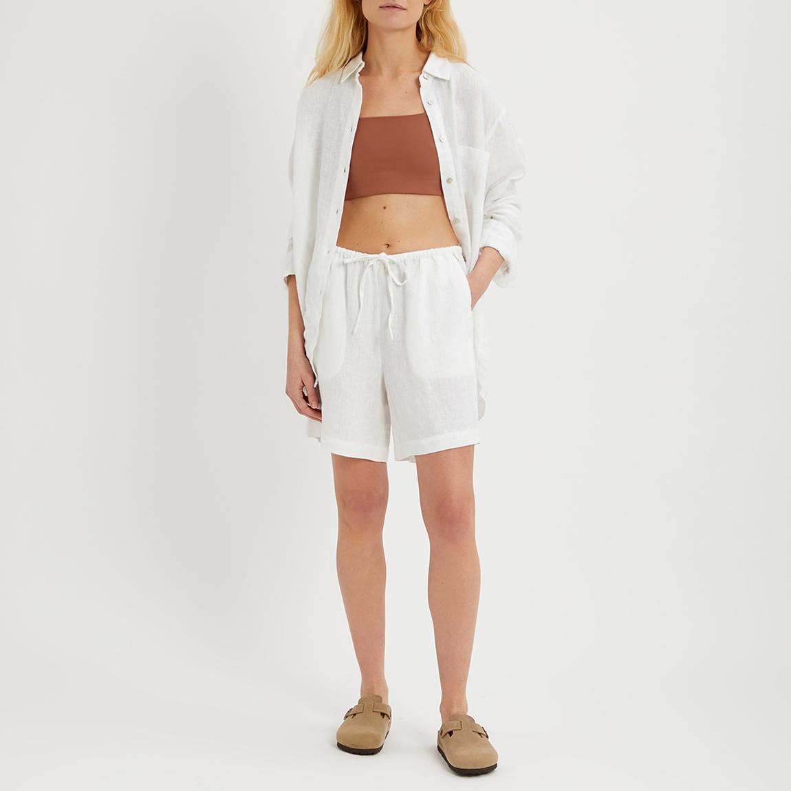 White Linen Pull On Short main product photo