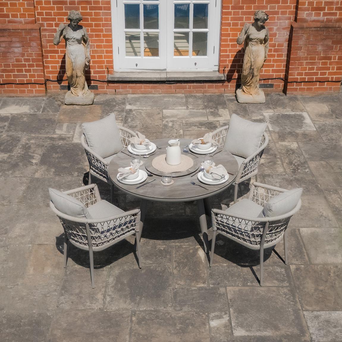 Lazy Susan Round Patio Table And Chairs Maze Monaco Seat Round