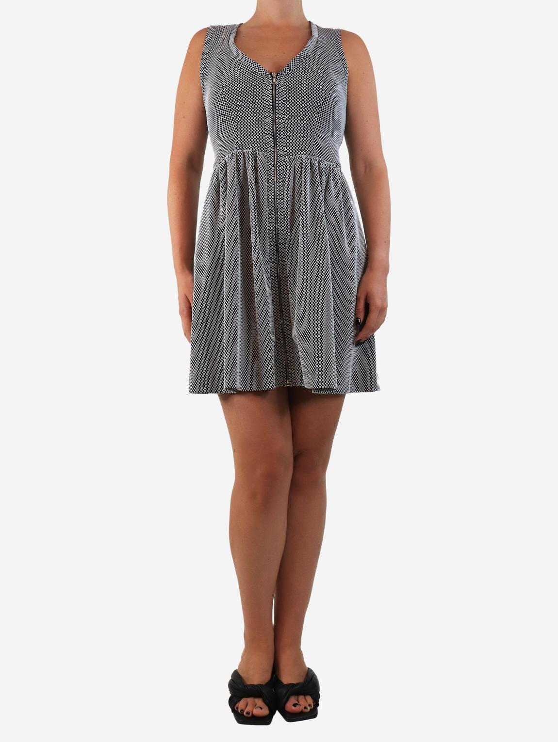 Black sleeveless zip-front mini dress main product photo