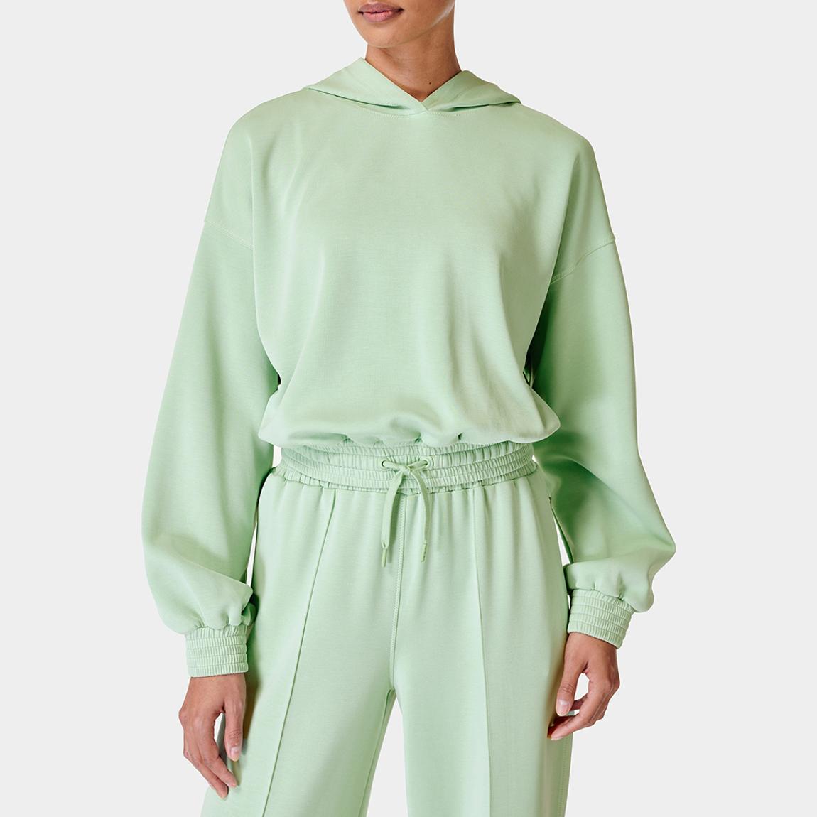 Green Cloud Weight Crop Hoodie main product photo