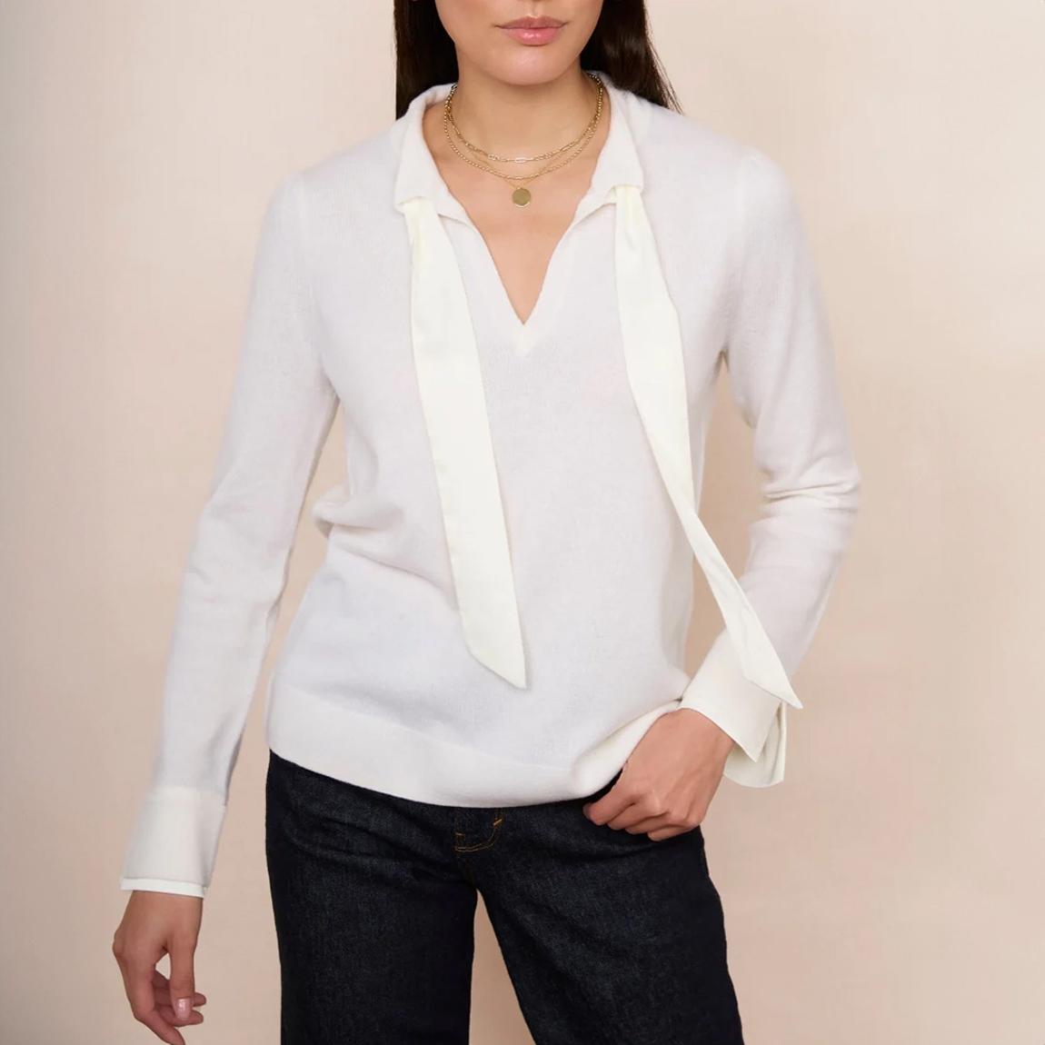Ecru Alora Tie Detail Jumper main product photo