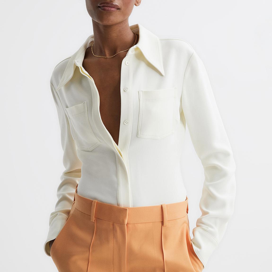 White Natalia Fitted Shirt main product photo