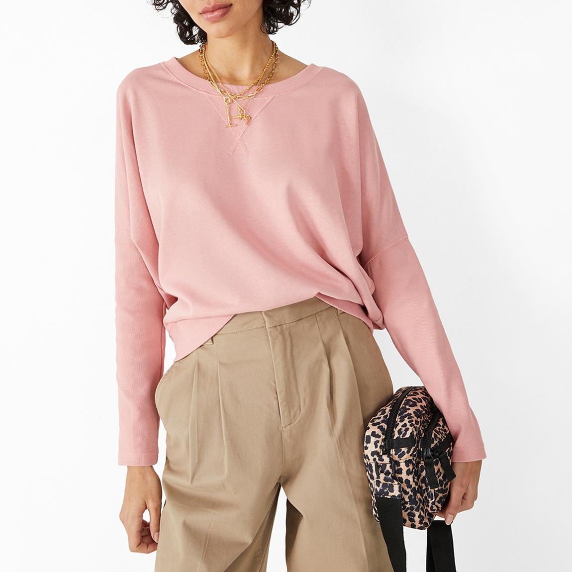 Peach Daisy Ribbed Sweatshirt main product photo