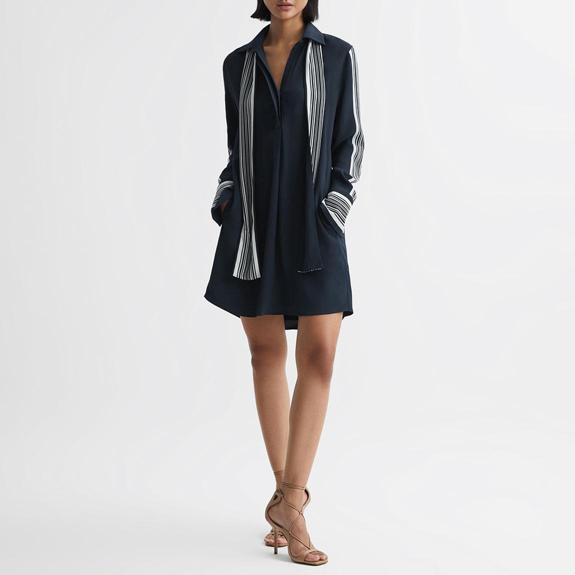 Navy Ellie Side Stripe Mini Dress main product photo