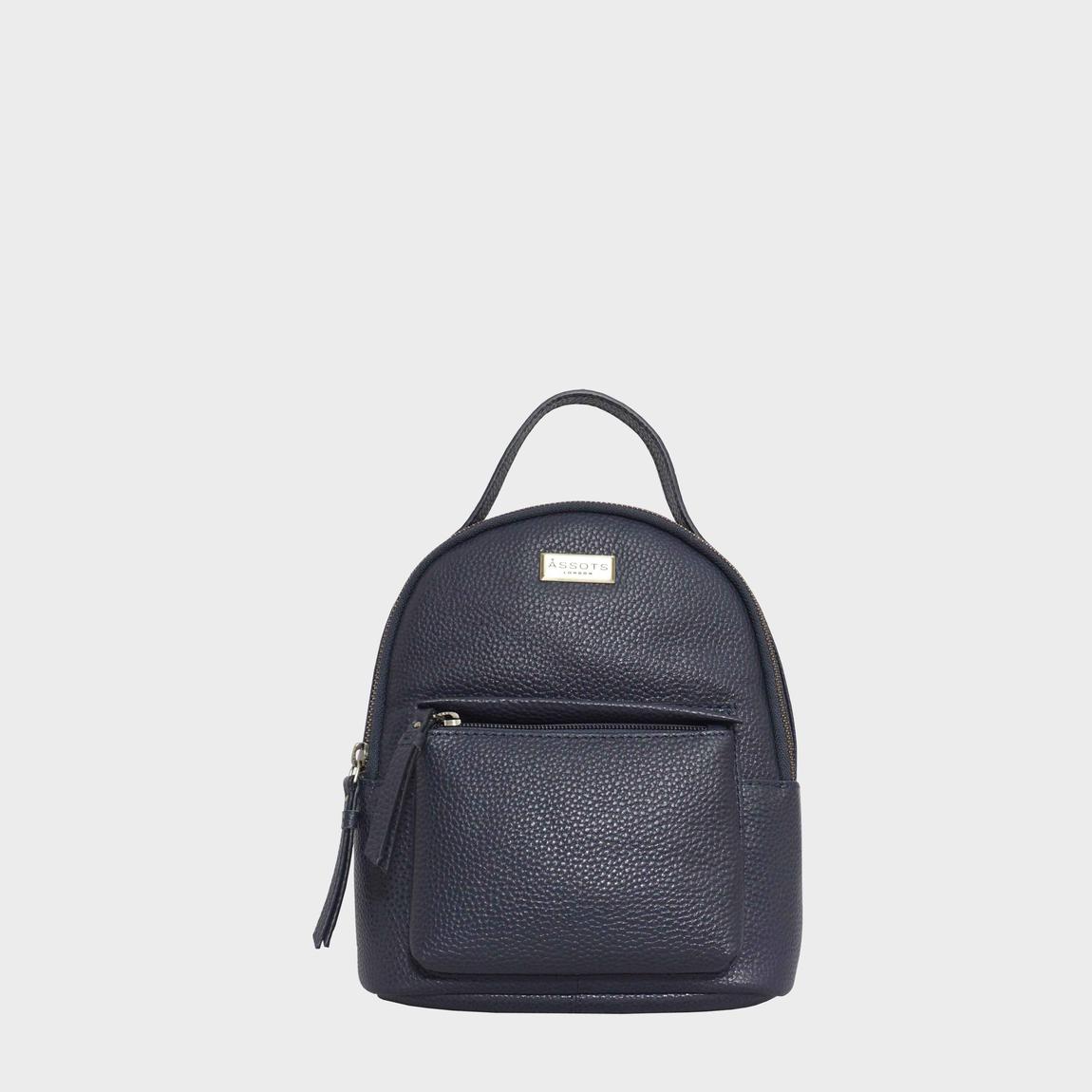 Betty' Zip Top Mini Pebble Grain Leather Backpack main product photo