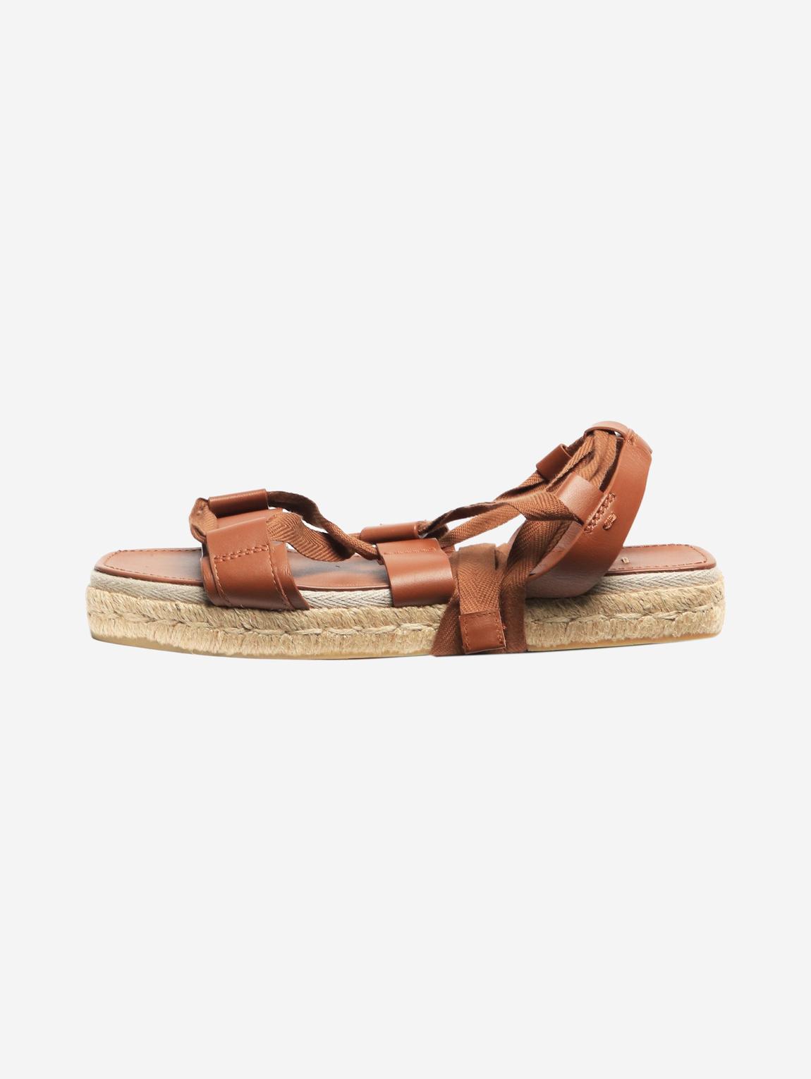 Hazelnut Elide2 leather espadrille sandals main product photo