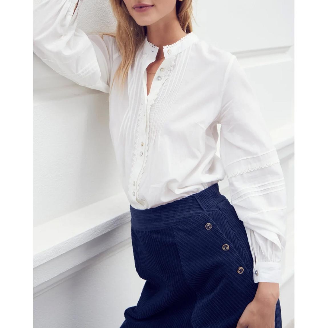 White Bethany Pintuck Blouse main product photo