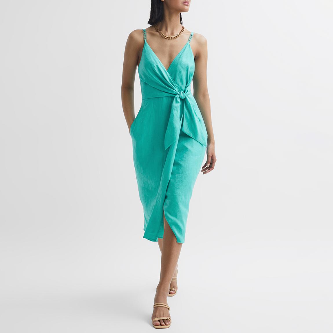 Blue Esme Petite Wrap Dress main product photo