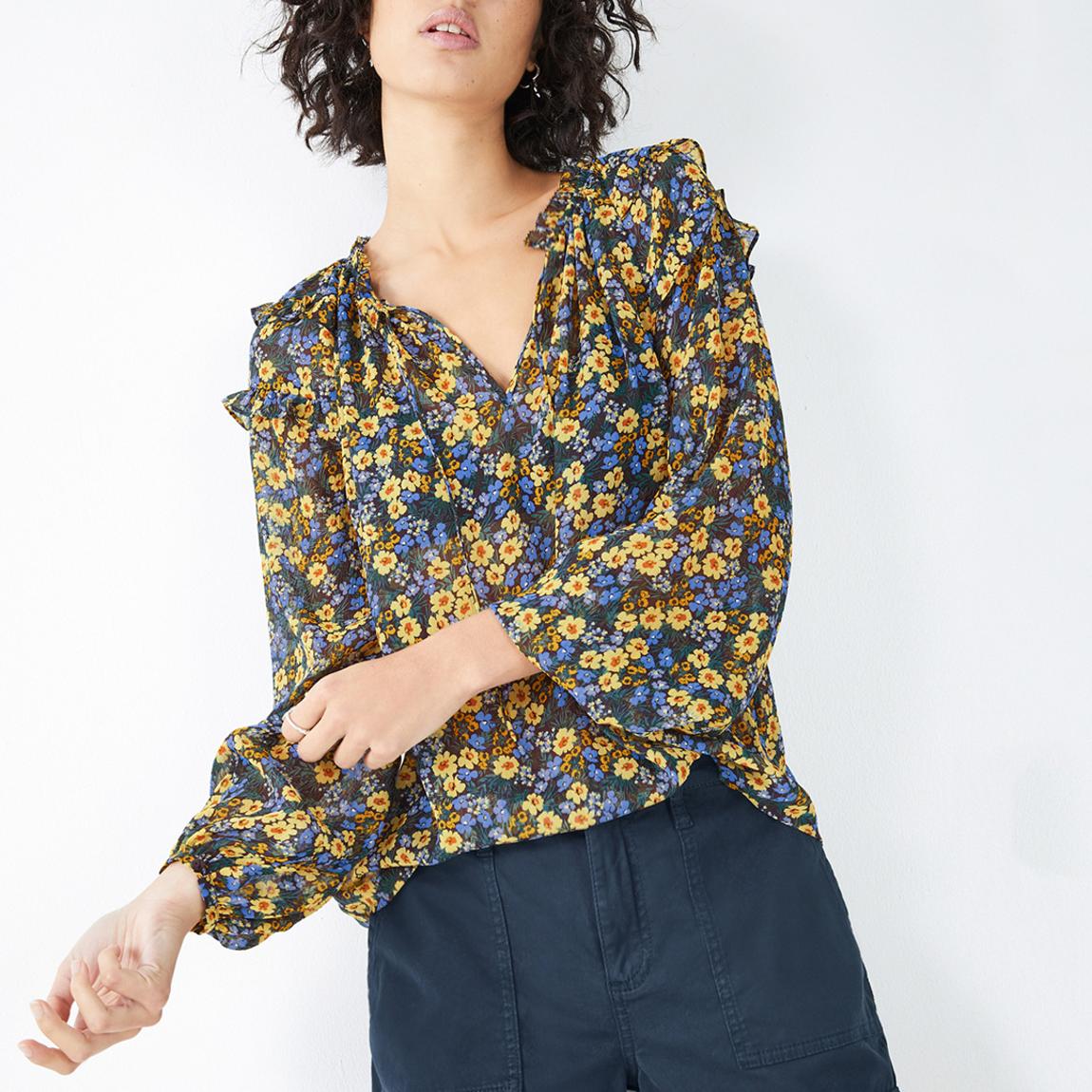 Multi Sierra Floral Print Frilled Blouse main product photo