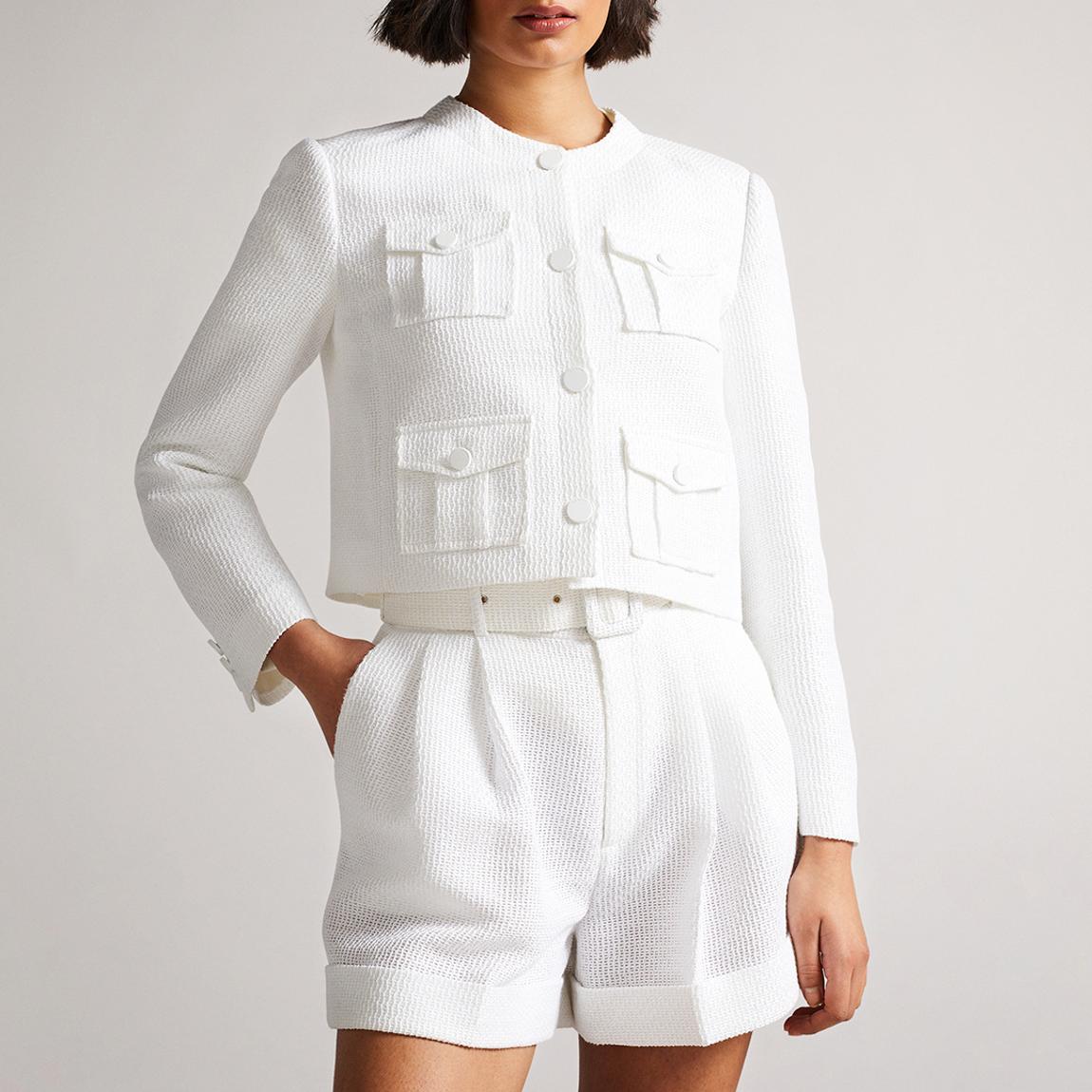 White Alera Cropped Boxy Jacket main product photo