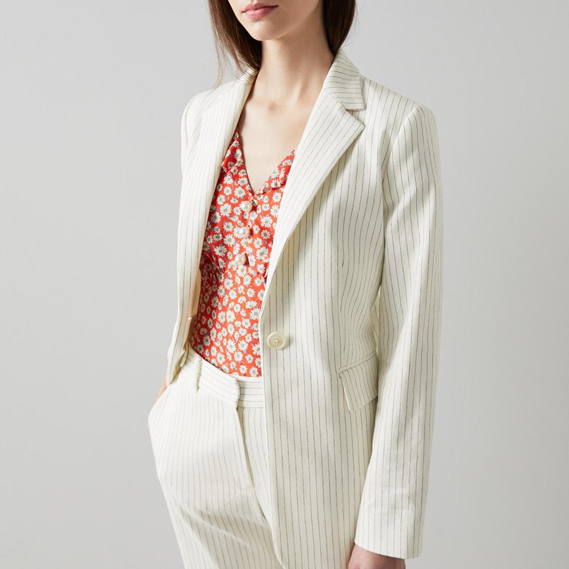 White Bree Cotton Blend Pinstripe Jacket main product photo