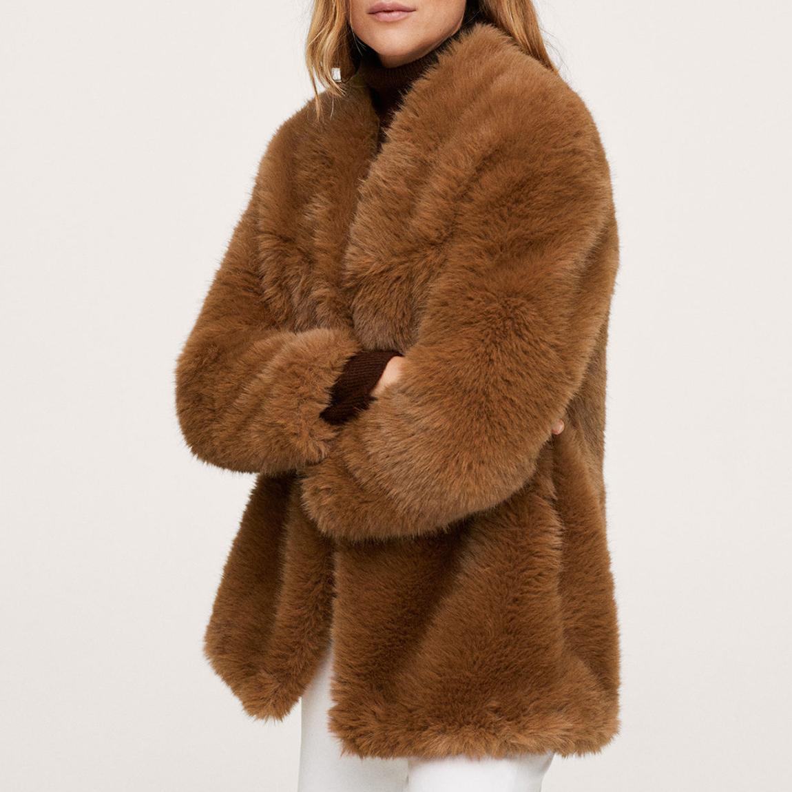 Honey Oversized Faux Fur Coat main product photo
