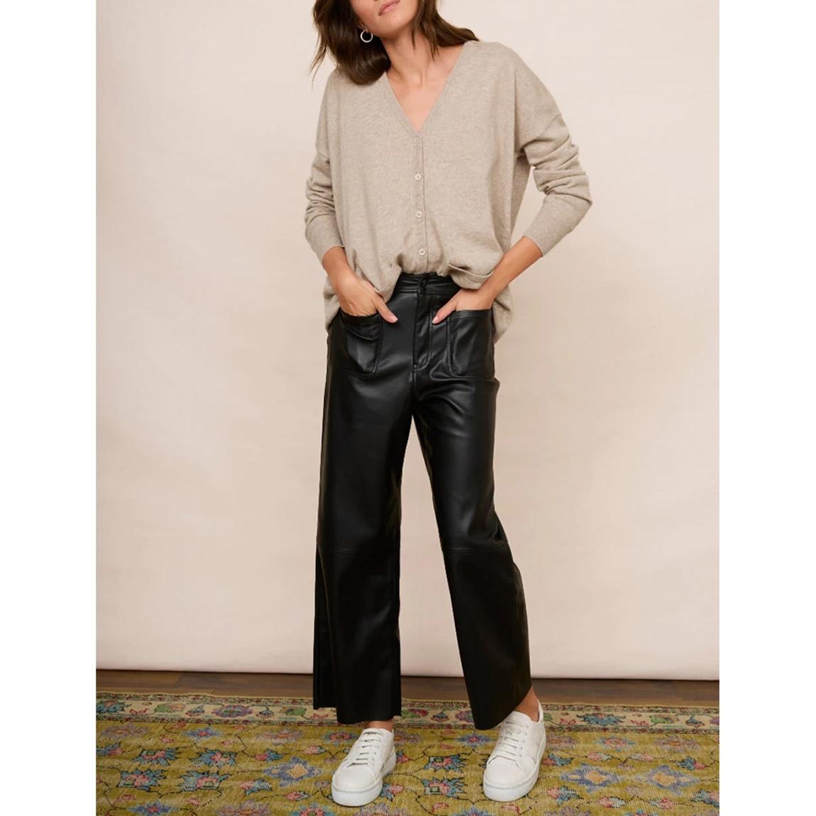 Beige Romane Star Patch Longline Cardigan main product photo