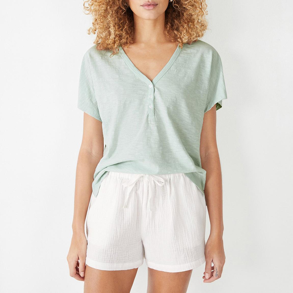 Light Green Micah Henley Cotton T-Shirt main product photo