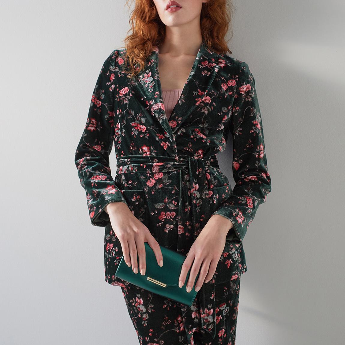 Green/Pink Boyd Velvet Belted Jacket main product photo