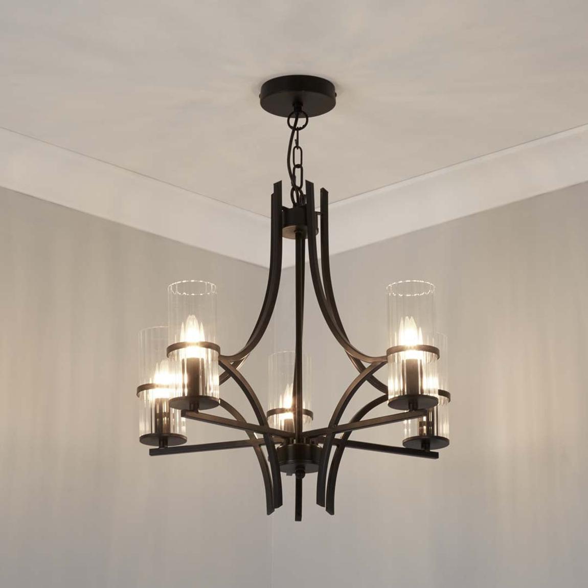 Davina 5 Light Black Pendant Chandelier Ceiling Light main product photo