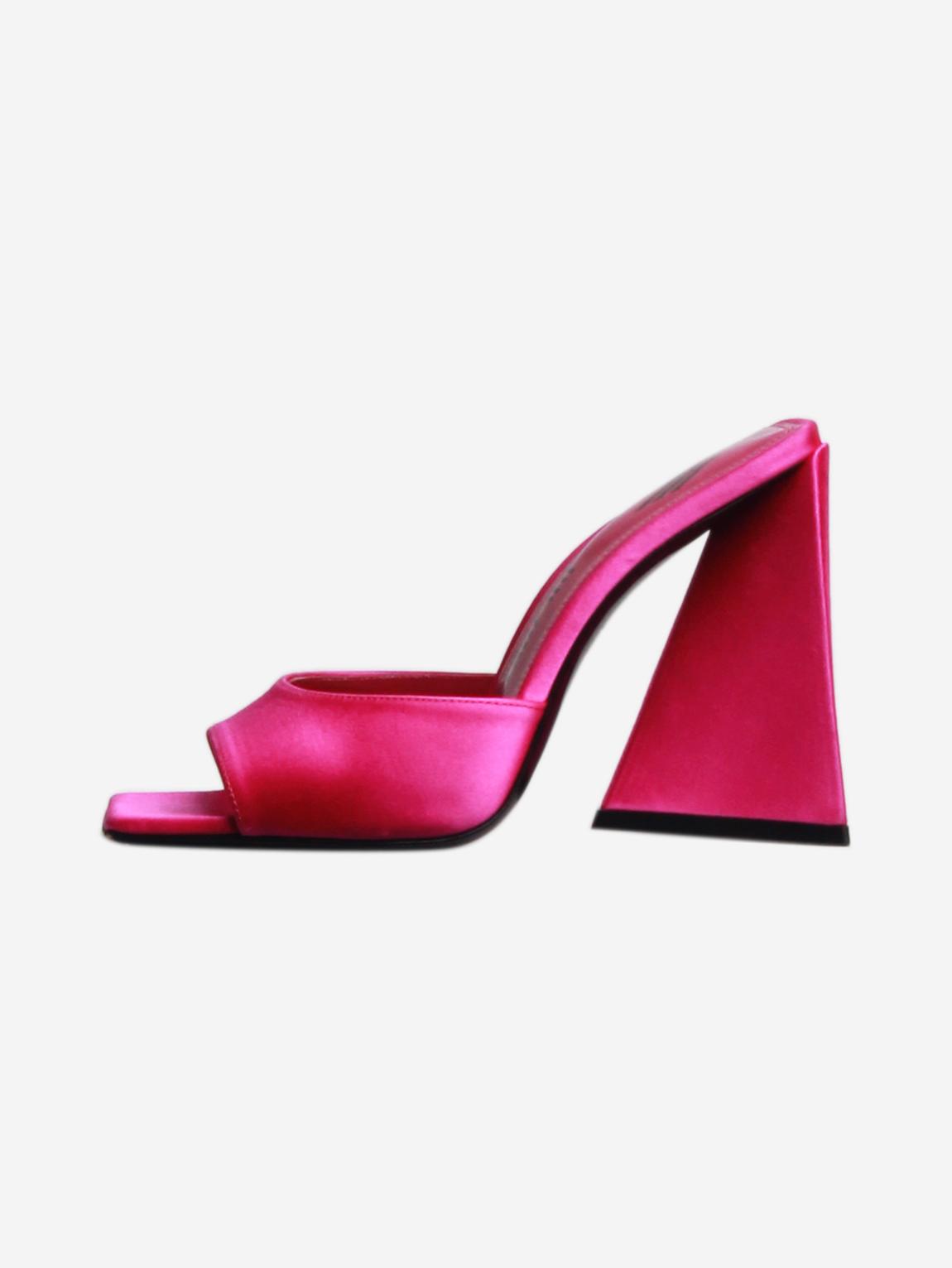 Pink Devon satin mules main product photo