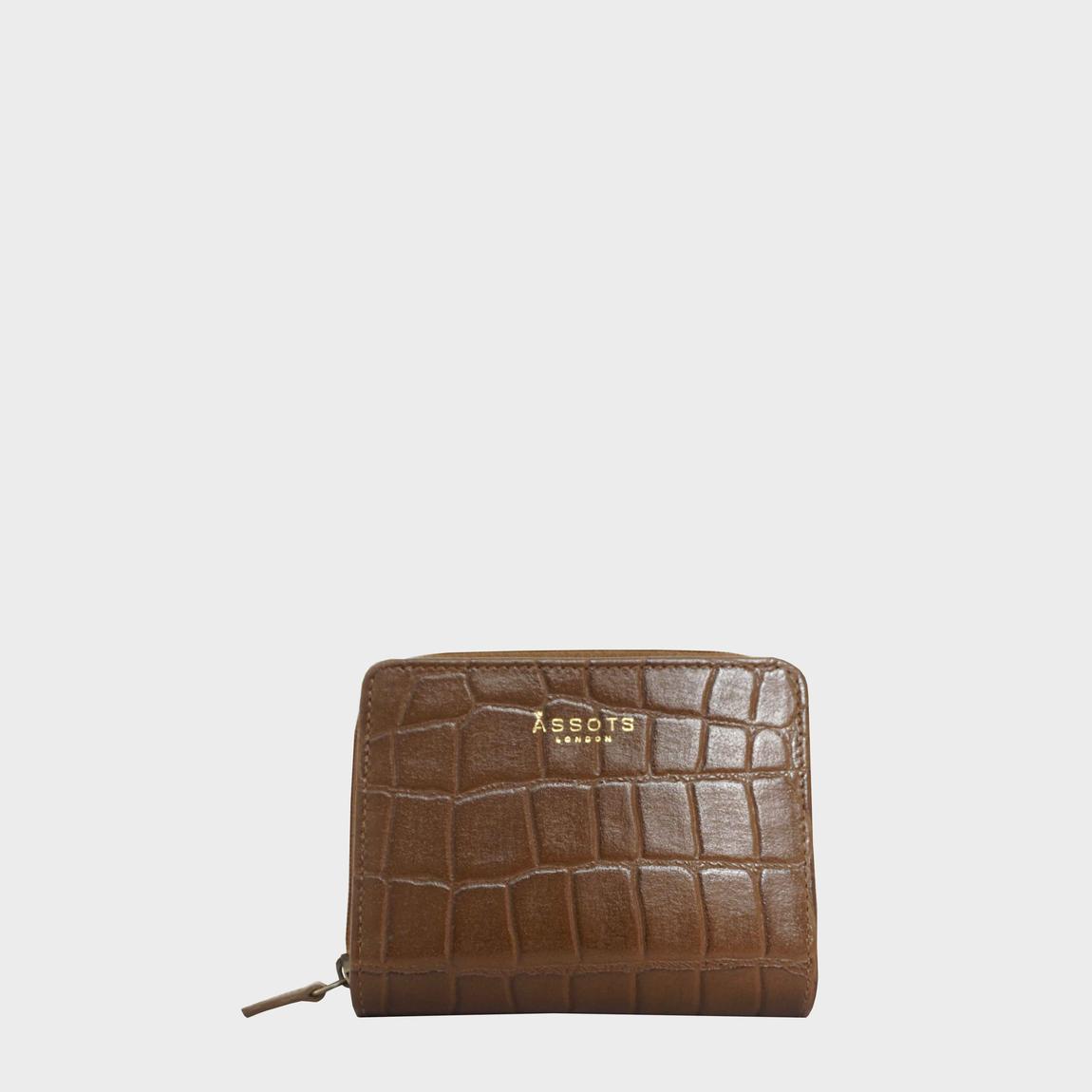 'JOLLY' Croc Real Leather Designer Zip-Top Wallet Purse main product photo