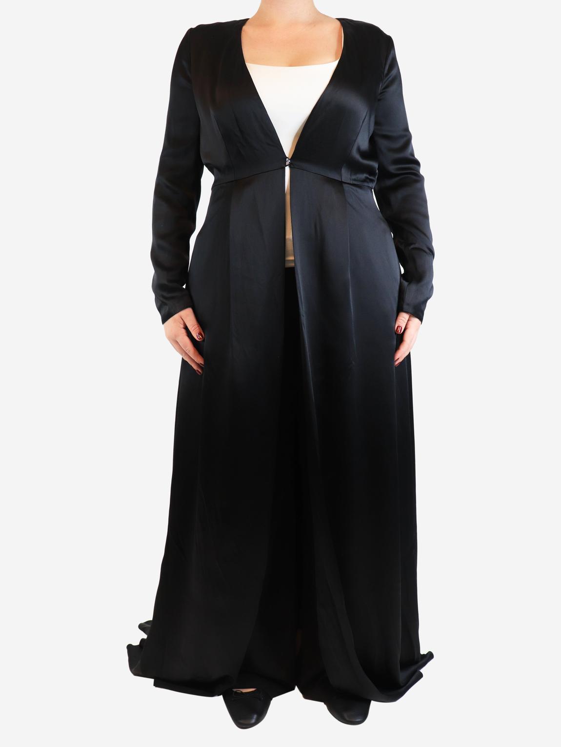 Black satin robe dress main product photo