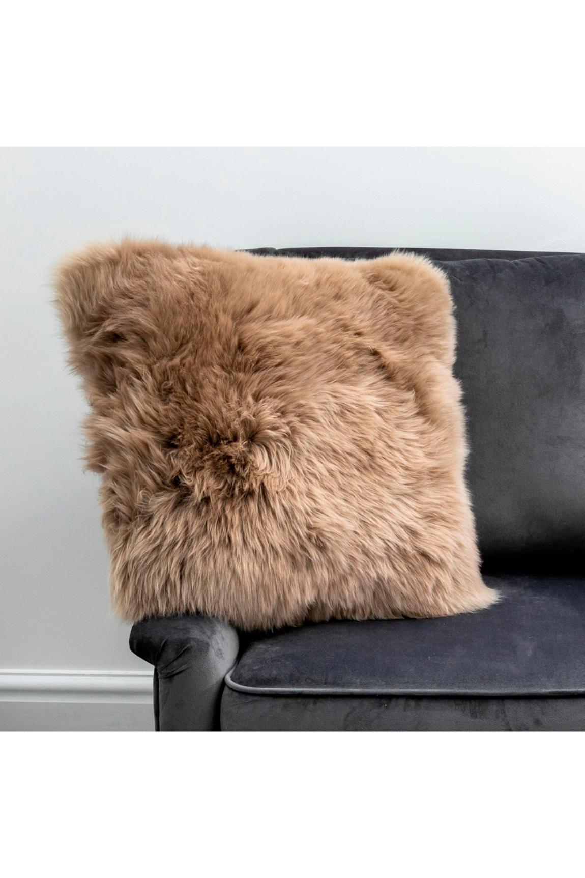 Light Brown Sheepskin Cushion main product photo