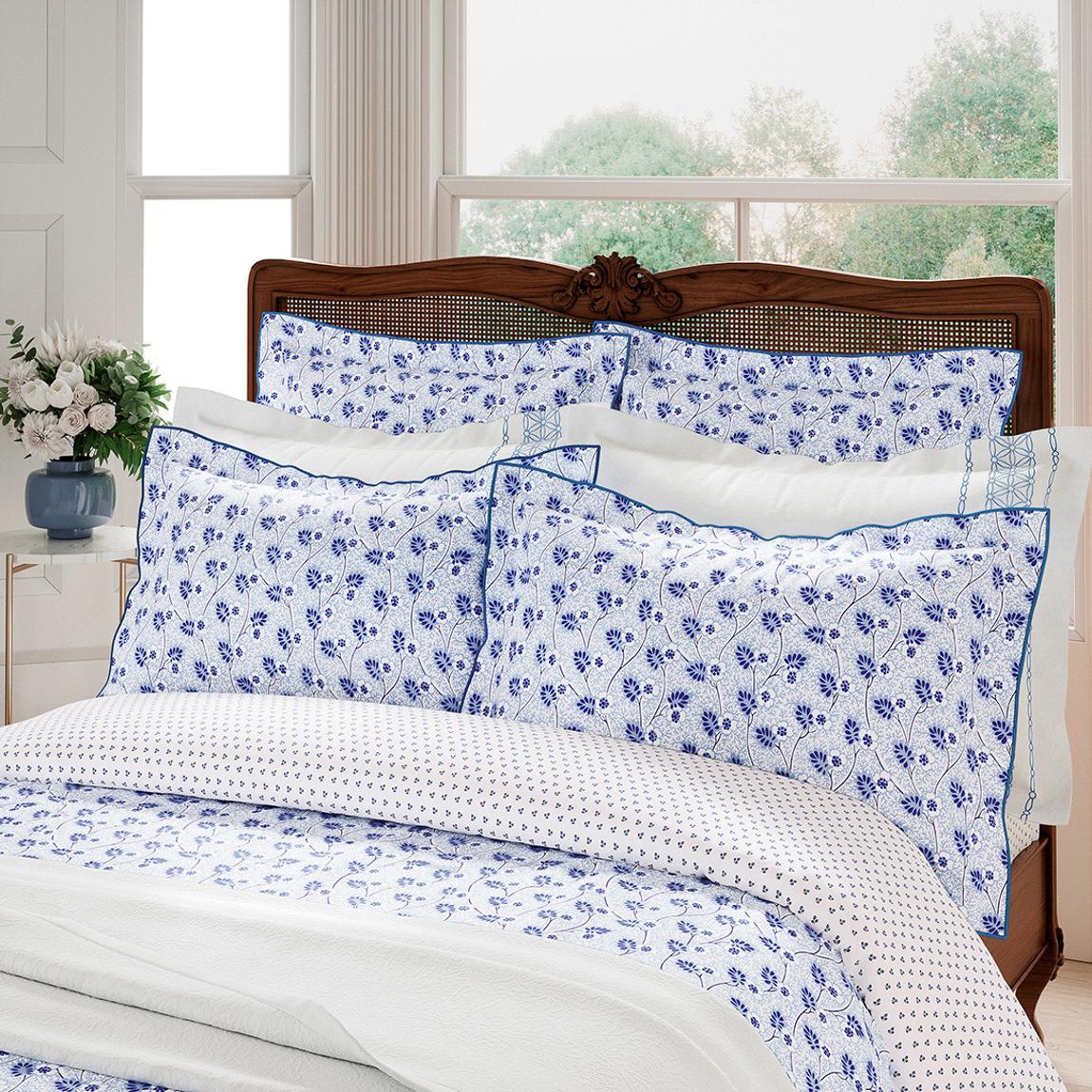 Swanwick Square Pillowcase, Indigo Blue & White main product photo