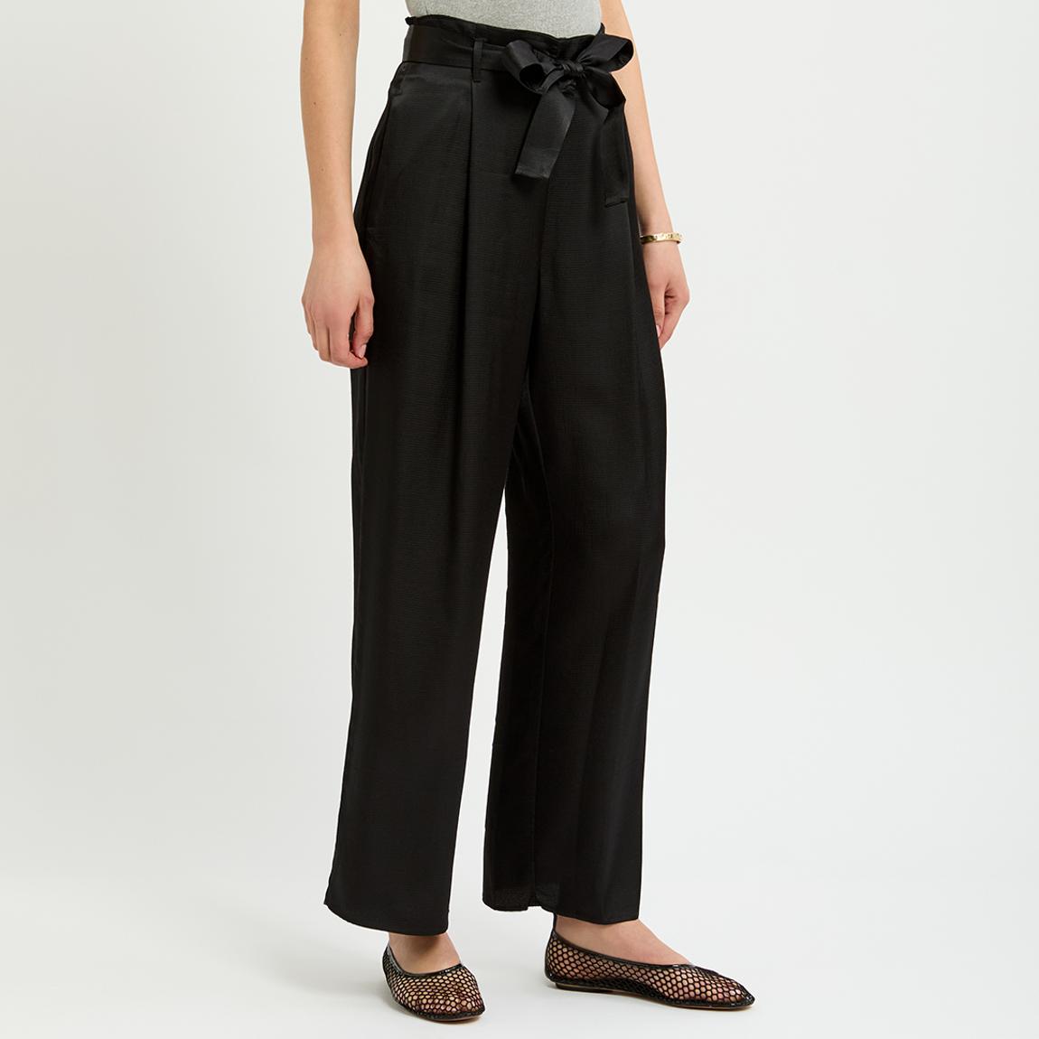 Black Pettine Tie Up Trousers main product photo