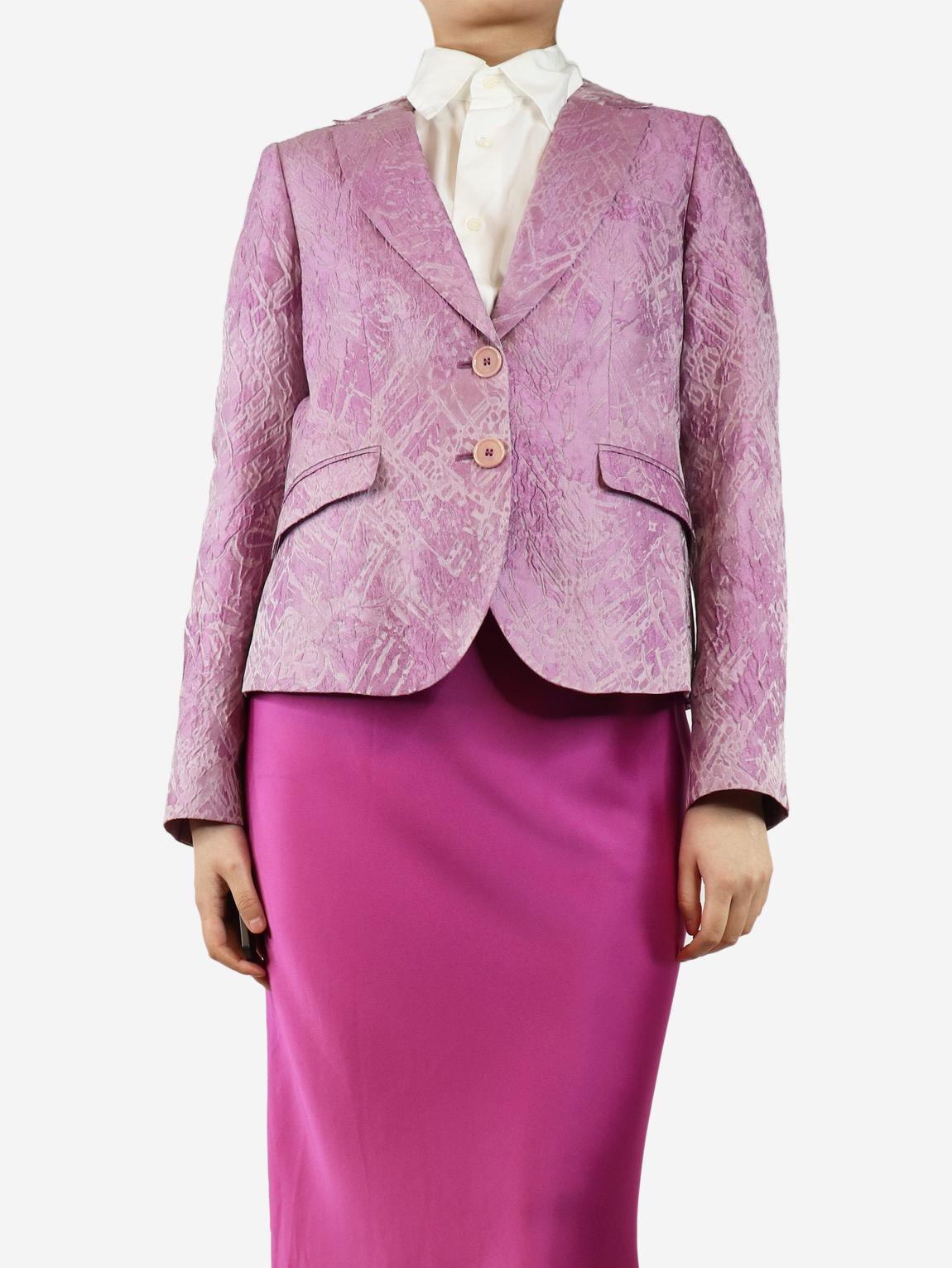Purple organza patterned blazer main product photo