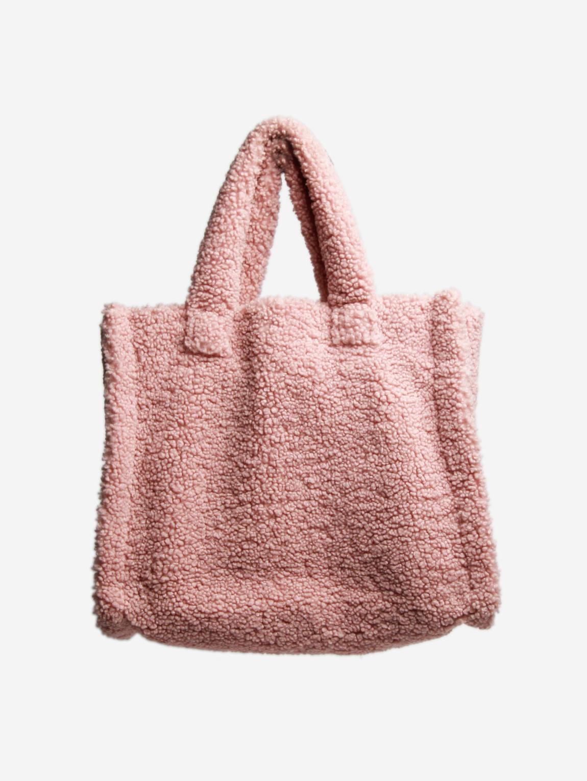 Pink faux fur bag main product photo