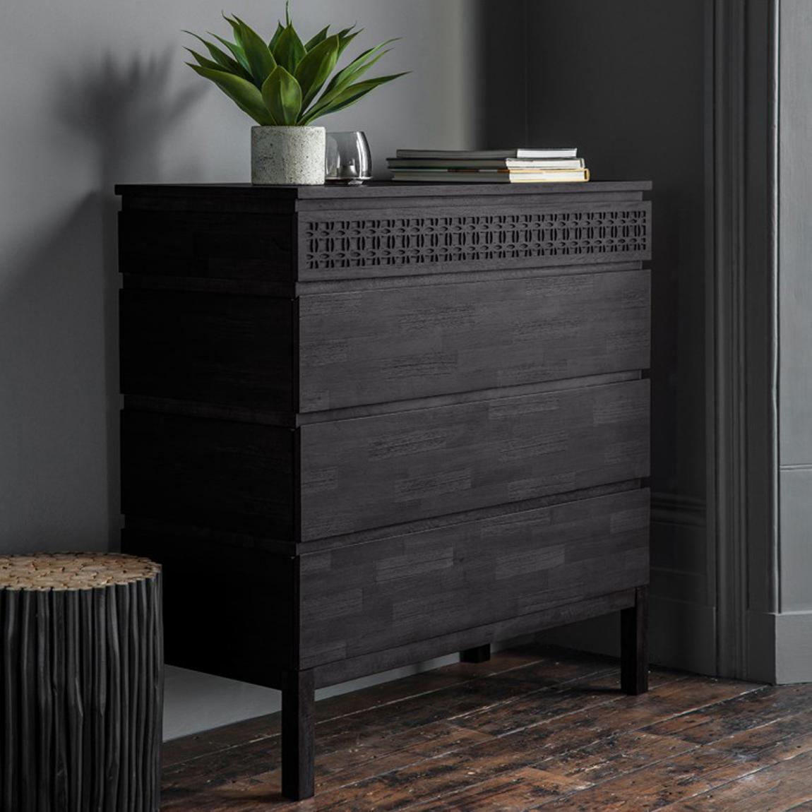 Tergul Chest of Drawers, Black main product photo