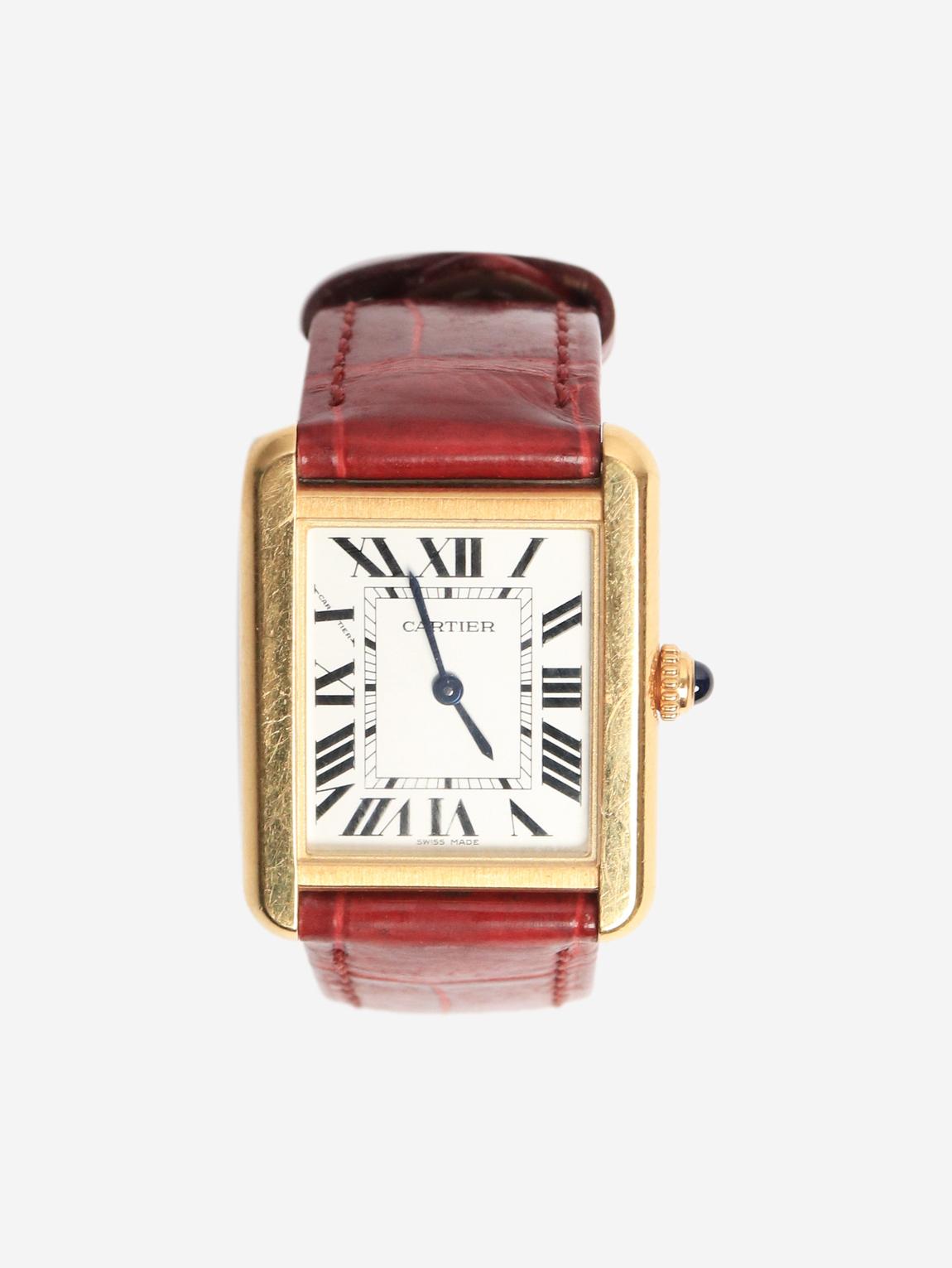 Dark red tank wrist-watch main product photo