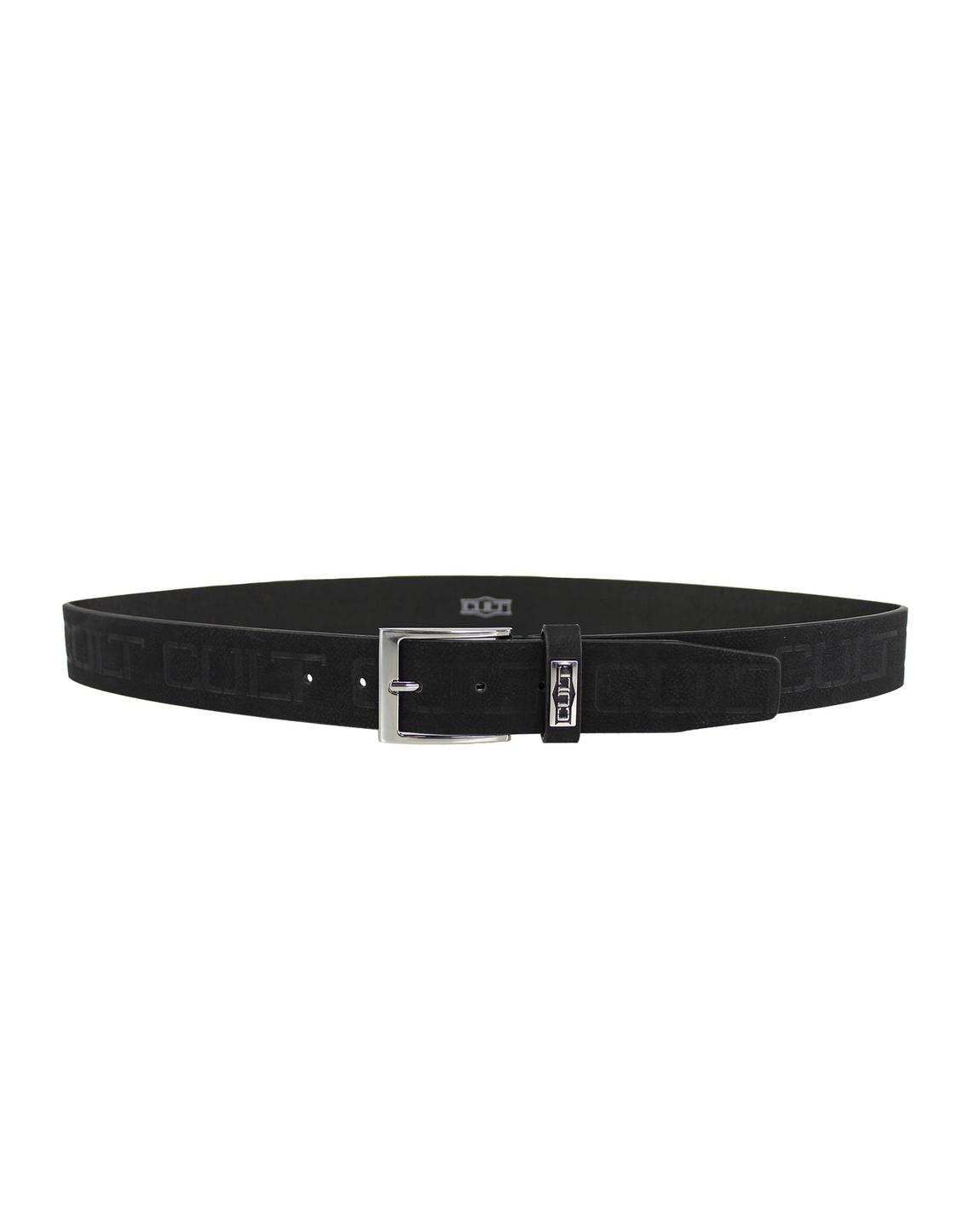 Leather Belt Embossed Style - Black main product photo